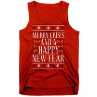 Merry Crisis Ugly Christmas Sweater Tank Top