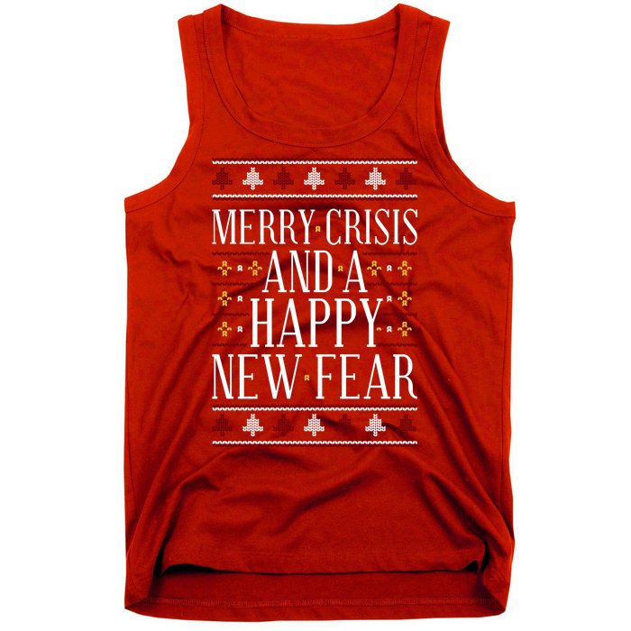 Merry Crisis Ugly Christmas Sweater Tank Top