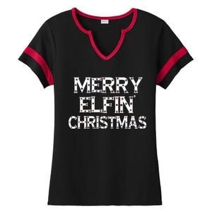 Merry Elfin' Christmas Ladies Halftime Notch Neck Tee