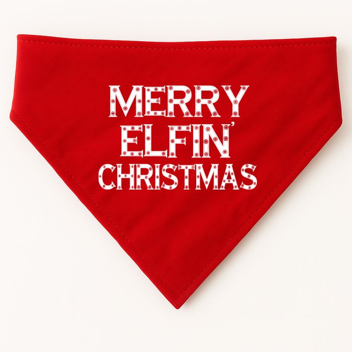 Merry Elfin' Christmas USA-Made Doggie Bandana