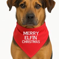 Merry Elfin' Christmas USA-Made Doggie Bandana