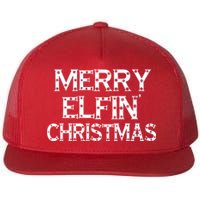 Merry Elfin' Christmas Flat Bill Trucker Hat