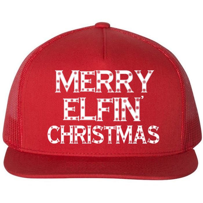 Merry Elfin' Christmas Flat Bill Trucker Hat