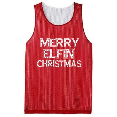 Merry Elfin' Christmas Mesh Reversible Basketball Jersey Tank