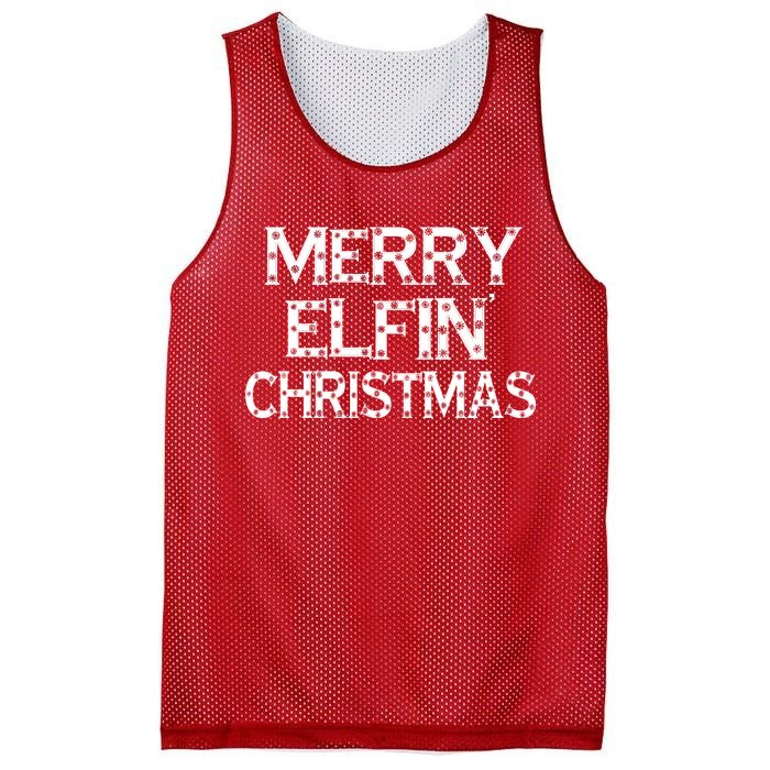 Merry Elfin' Christmas Mesh Reversible Basketball Jersey Tank