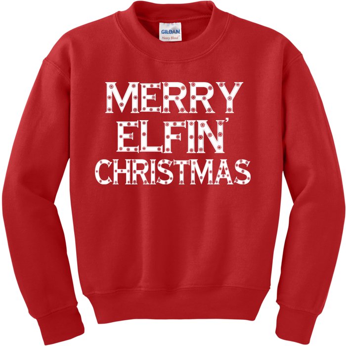 Merry Elfin' Christmas Kids Sweatshirt