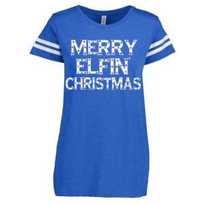 Merry Elfin' Christmas Enza Ladies Jersey Football T-Shirt