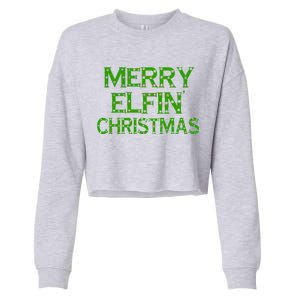 Merry Elfin' Christmas Cropped Pullover Crew