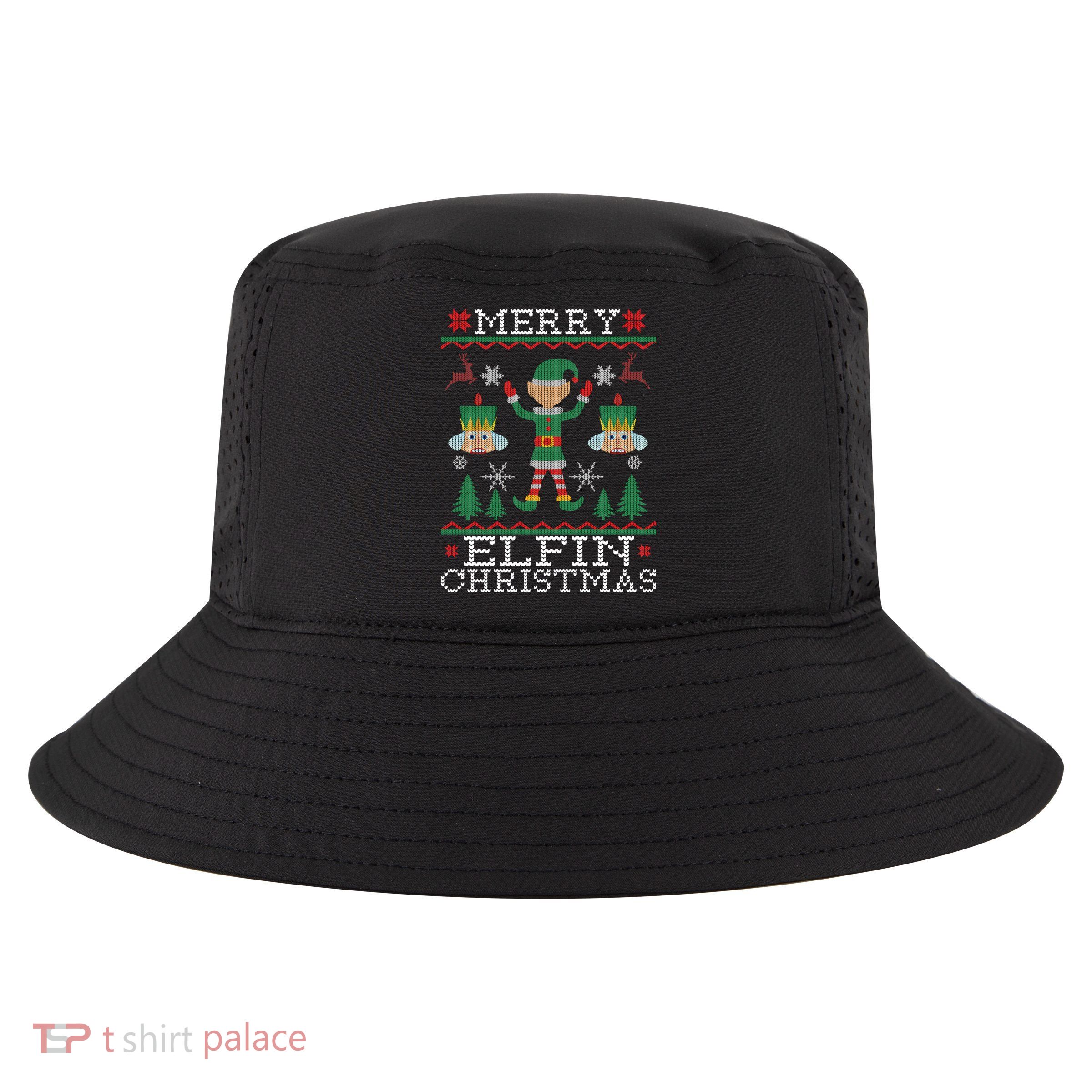Merry Elfin Christmas Elf Ugly Cool Comfort Performance Bucket Hat