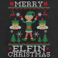 Merry Elfin Christmas Elf Ugly 7 Panel Mesh Trucker Snapback Hat