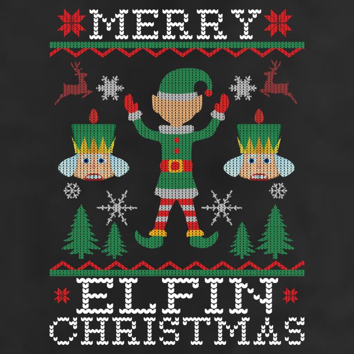 Merry Elfin Christmas Elf Ugly 7 Panel Mesh Trucker Snapback Hat