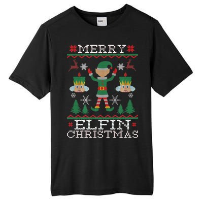 Merry Elfin Christmas Elf Ugly Tall Fusion ChromaSoft Performance T-Shirt