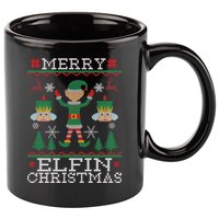 Merry Elfin Christmas Elf Ugly 11oz C Handle Ceramic Mug