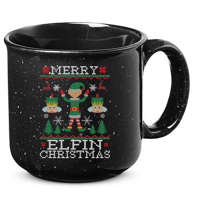 Merry Elfin Christmas Elf Ugly 15oz Campfire Ceramic Mug