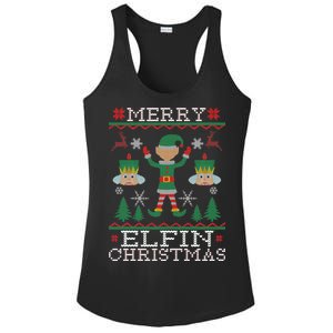 Merry Elfin Christmas Elf Ugly Ladies PosiCharge Competitor Racerback Tank