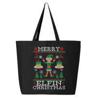 Merry Elfin Christmas Elf Ugly 25L Jumbo Tote