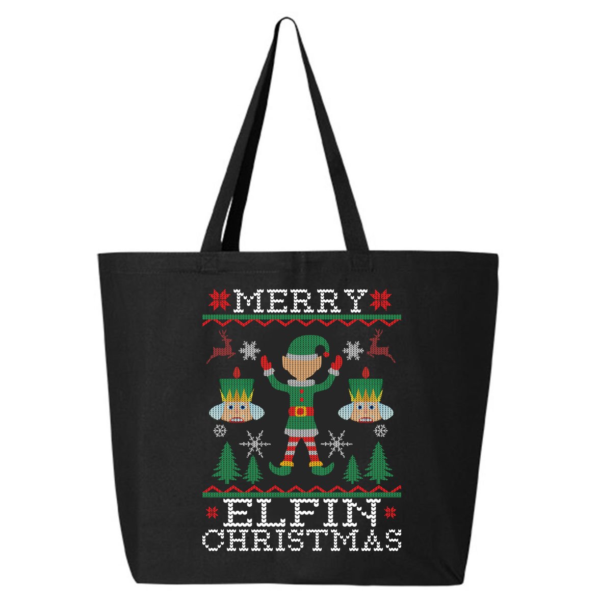 Merry Elfin Christmas Elf Ugly 25L Jumbo Tote