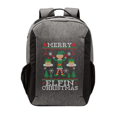 Merry Elfin Christmas Elf Ugly Vector Backpack