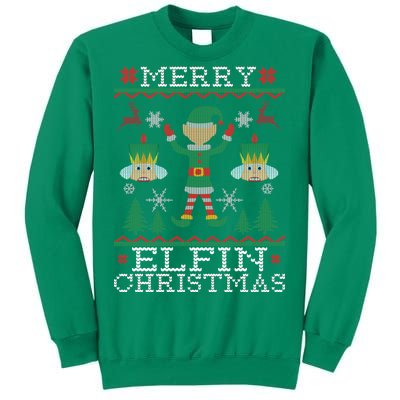 Merry Elfin Christmas Elf Ugly Sweatshirt