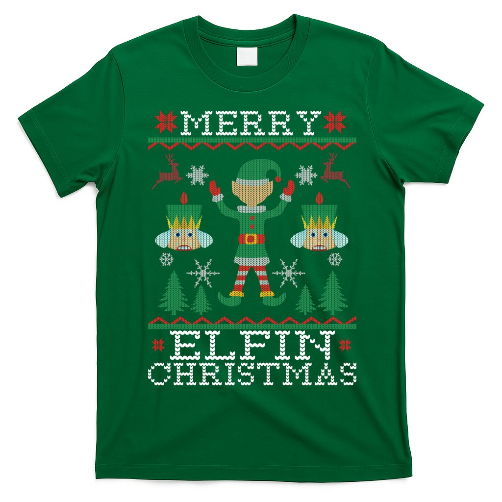 Merry Elfin Christmas Elf Ugly T-Shirt
