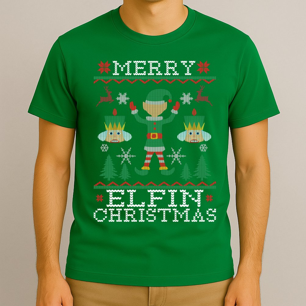 Merry Elfin Christmas Elf Ugly T-Shirt