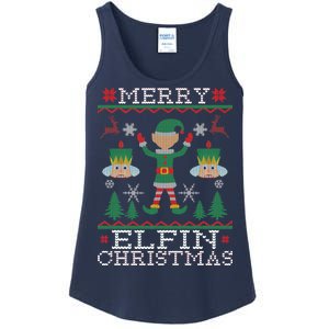 Merry Elfin Christmas Elf Ugly Ladies Essential Tank