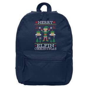 Merry Elfin Christmas Elf Ugly 16 in Basic Backpack