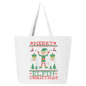 Merry Elfin Christmas Elf Ugly 25L Jumbo Tote