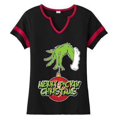 Merry F*ckin Christmas  Ladies Halftime Notch Neck Tee