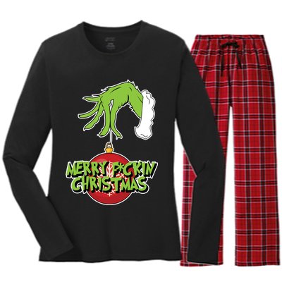 Merry F*ckin Christmas  Women's Long Sleeve Flannel Pajama Set 