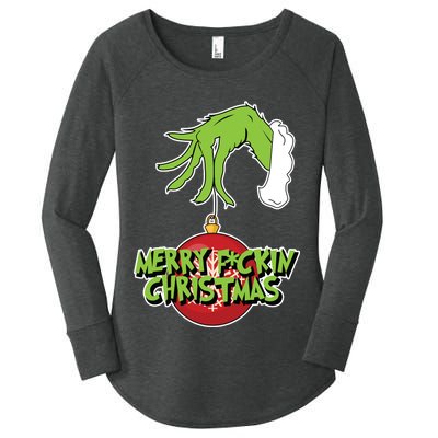 Merry F*ckin Christmas  Women's Perfect Tri Tunic Long Sleeve Shirt