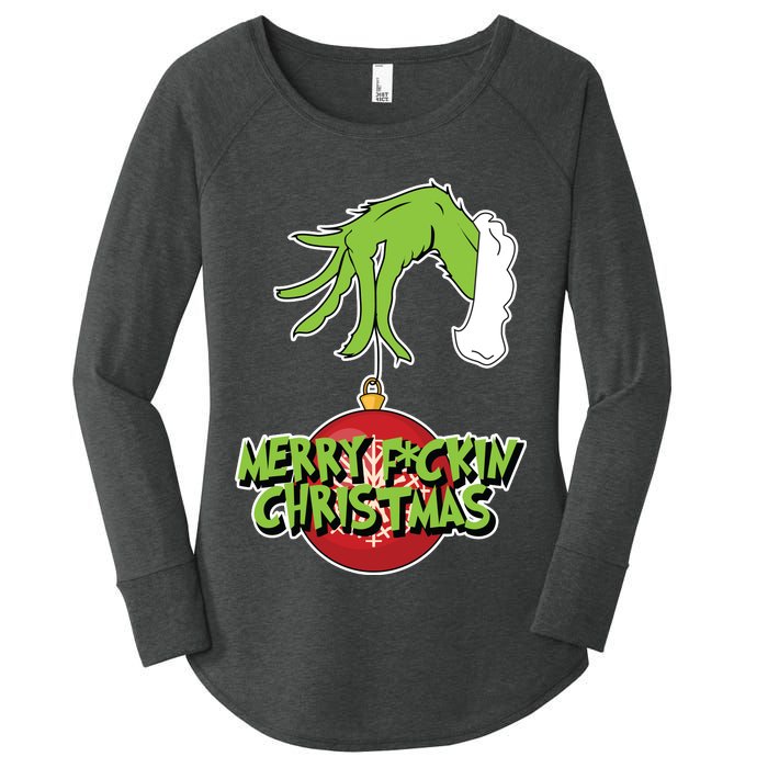 Merry F*ckin Christmas  Women's Perfect Tri Tunic Long Sleeve Shirt