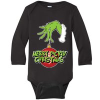 Merry F*ckin Christmas  Baby Long Sleeve Bodysuit