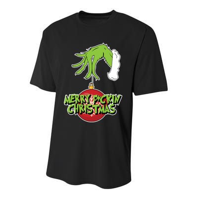 Merry F*ckin Christmas  Youth Performance Sprint T-Shirt