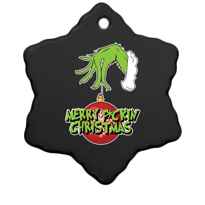 Merry F*ckin Christmas  Ceramic Star Ornament