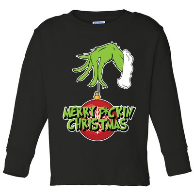 Merry F*ckin Christmas  Toddler Long Sleeve Shirt