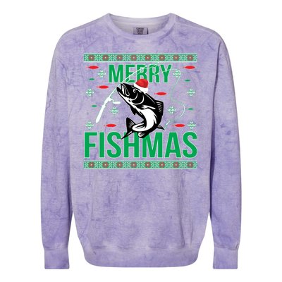 Merry Fishmas Colorblast Crewneck Sweatshirt