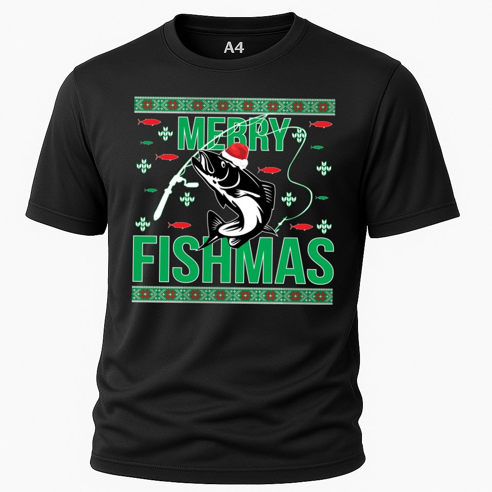 Merry Fishmas Cooling Performance Crew T-Shirt