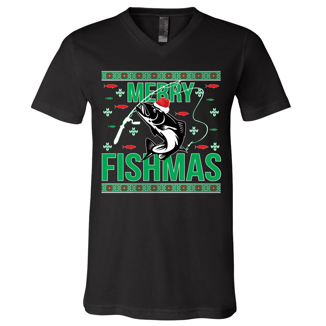 Merry Fishmas V-Neck T-Shirt