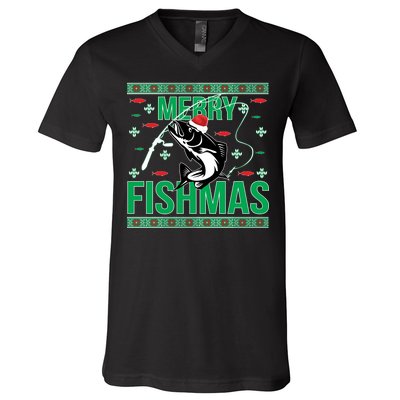 Merry Fishmas V-Neck T-Shirt