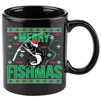 Merry Fishmas 11oz C Handle Ceramic Mug