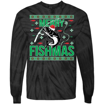 Merry Fishmas Tie-Dye Long Sleeve Shirt