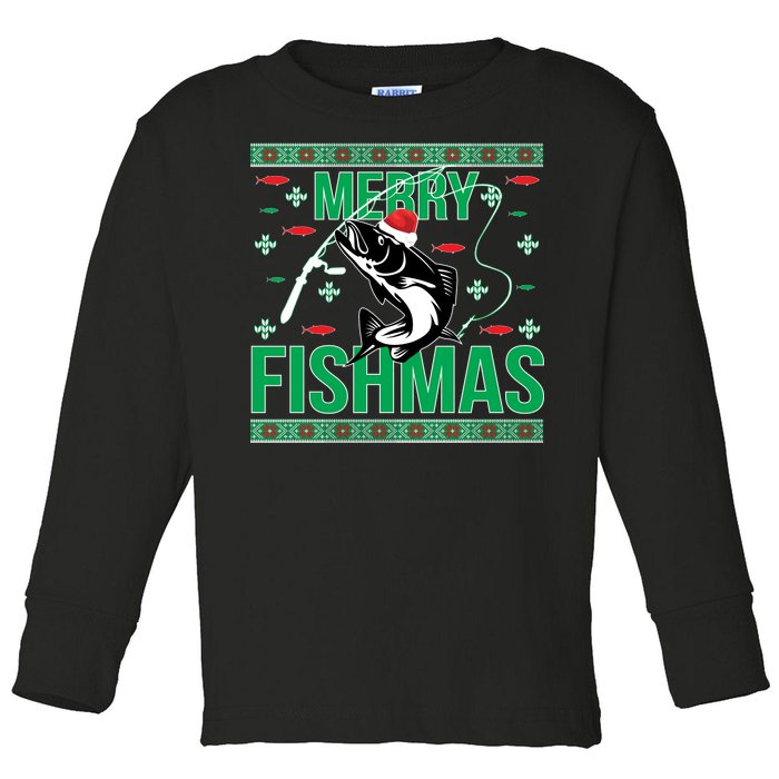 Merry Fishmas Toddler Long Sleeve Shirt