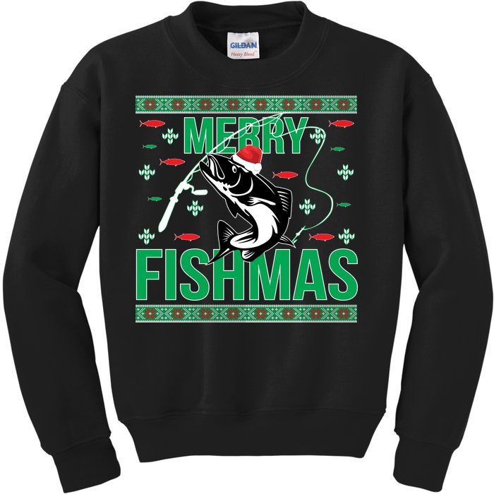 Merry Fishmas Kids Sweatshirt