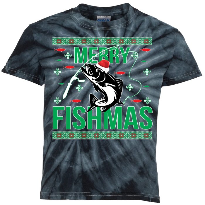 Merry Fishmas Kids Tie-Dye T-Shirt