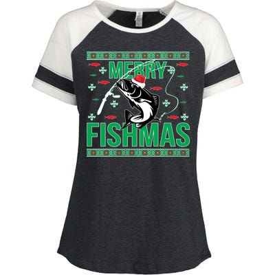 Merry Fishmas Enza Ladies Jersey Colorblock Tee