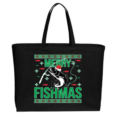 Merry Fishmas Cotton Canvas Jumbo Tote