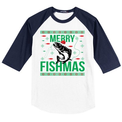 Merry Fishmas Baseball Sleeve Shirt