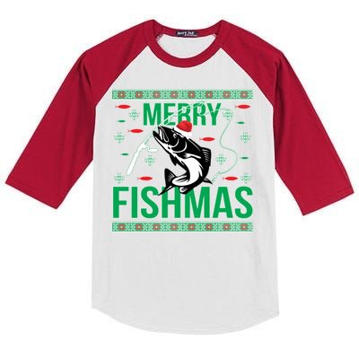 Merry Fishmas Kids Colorblock Raglan Jersey