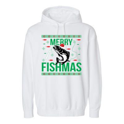 Merry Fishmas Garment-Dyed Fleece Hoodie